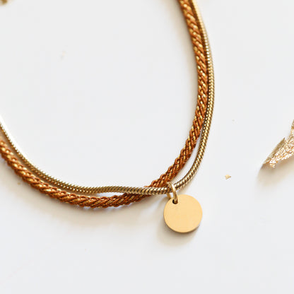BRACELET FEMME PAILLETE   CAMEL