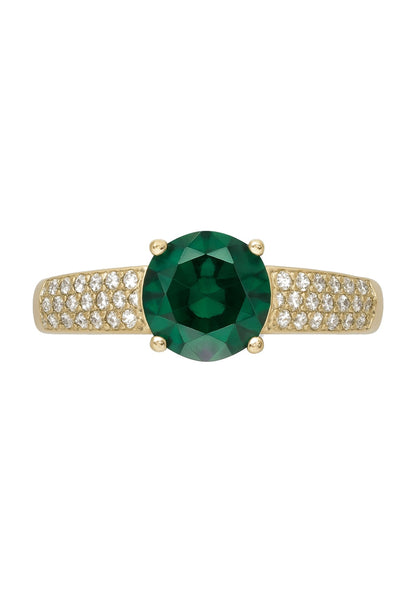 ANELLO CON PLACCA - ZIRCONIA - ZIRCONIA VERDE