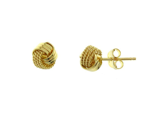 Clou oreille femme argent doré tressé nœud élégant