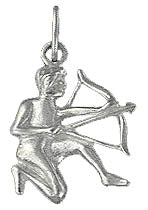 Pendentif argent rhodié signe du zodiaque Sagittaire