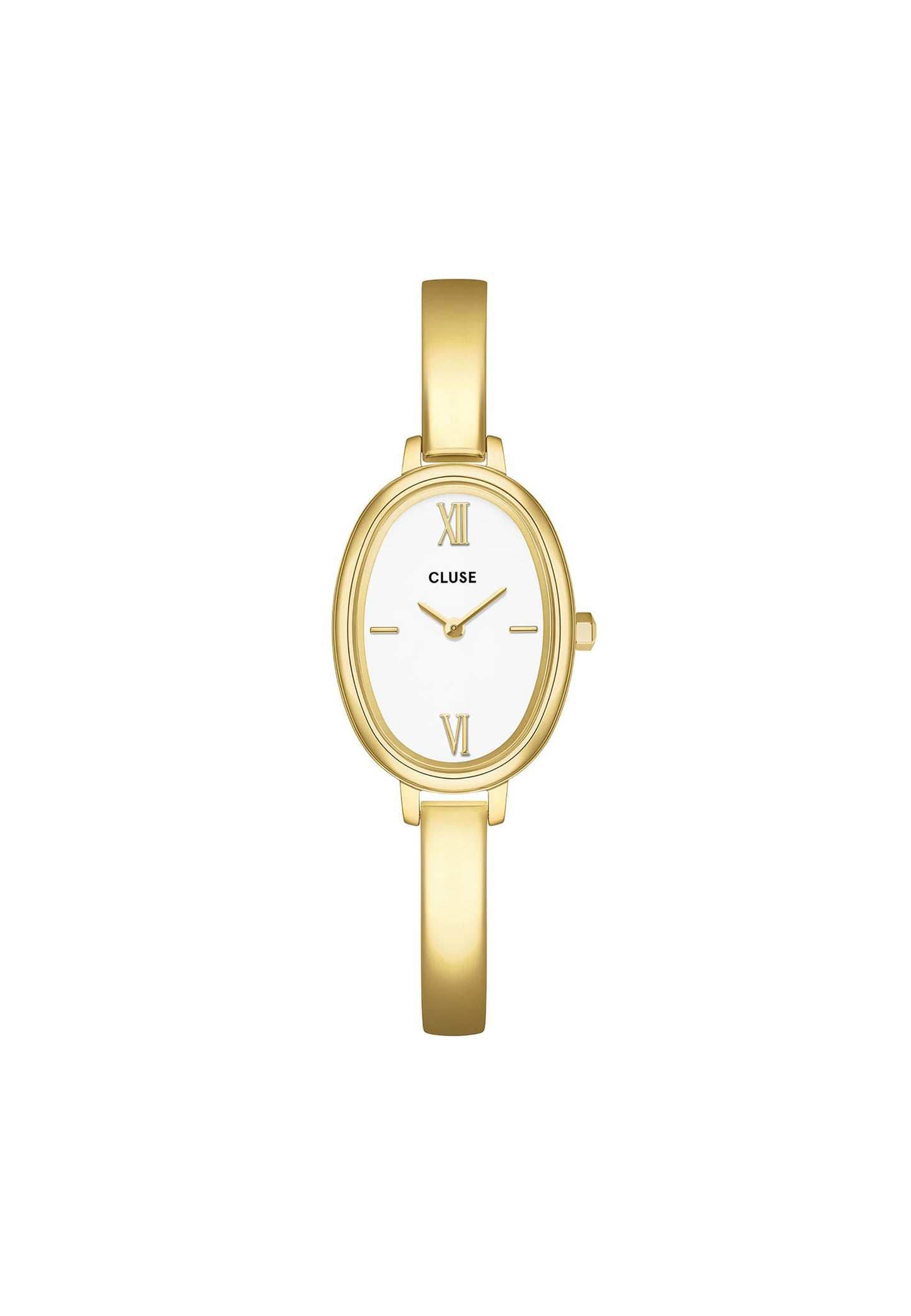 Montre L'Ovale Acier, Blanc, Couleur Or