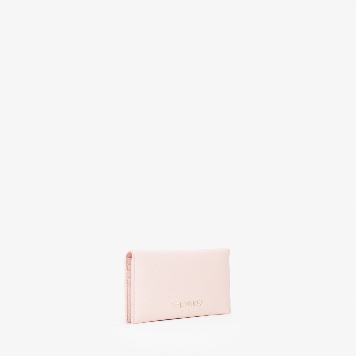 Portefeuille femme rose poudré logo doré fin et élégant