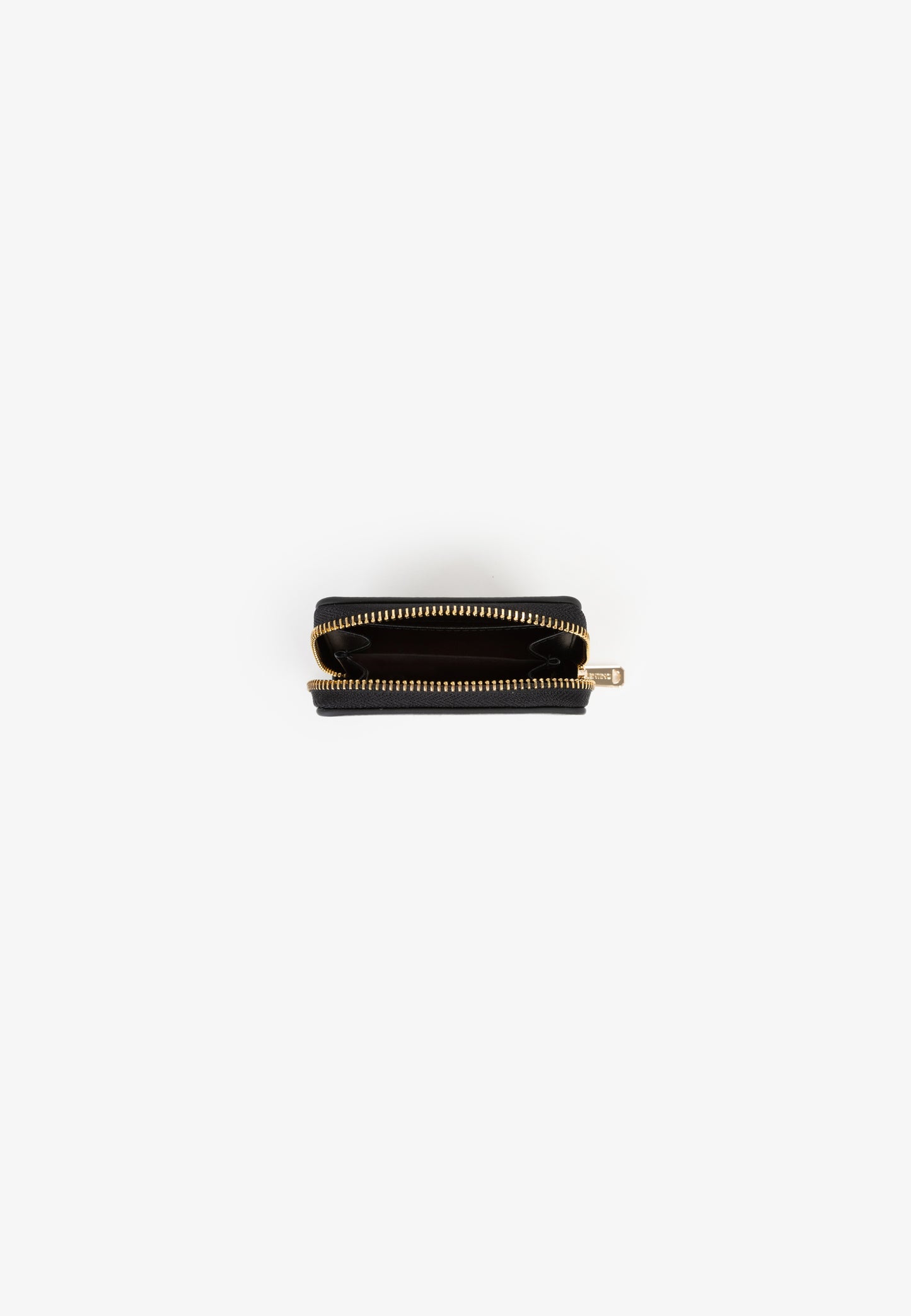 Portefeuille femme zippé cuir grainé noir compact