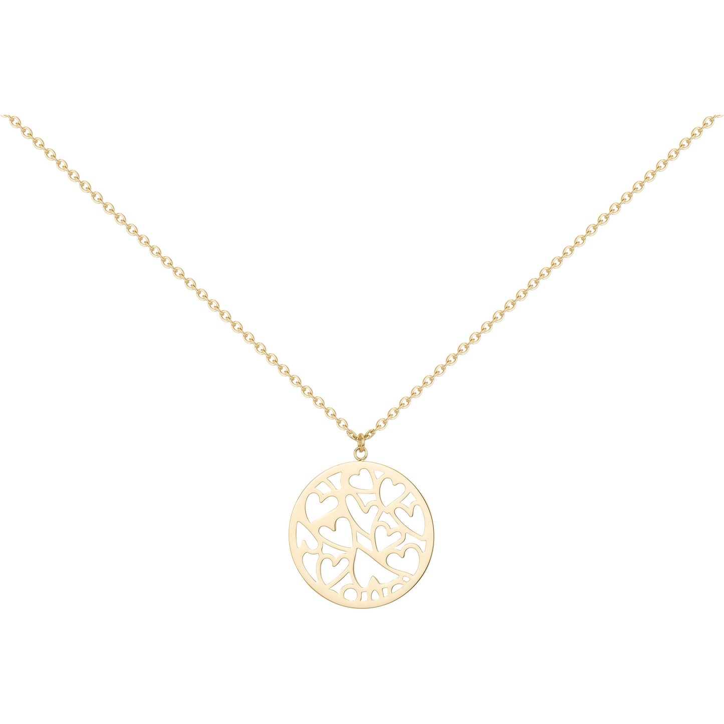 COLLIER - ACIER DORE - COEUR