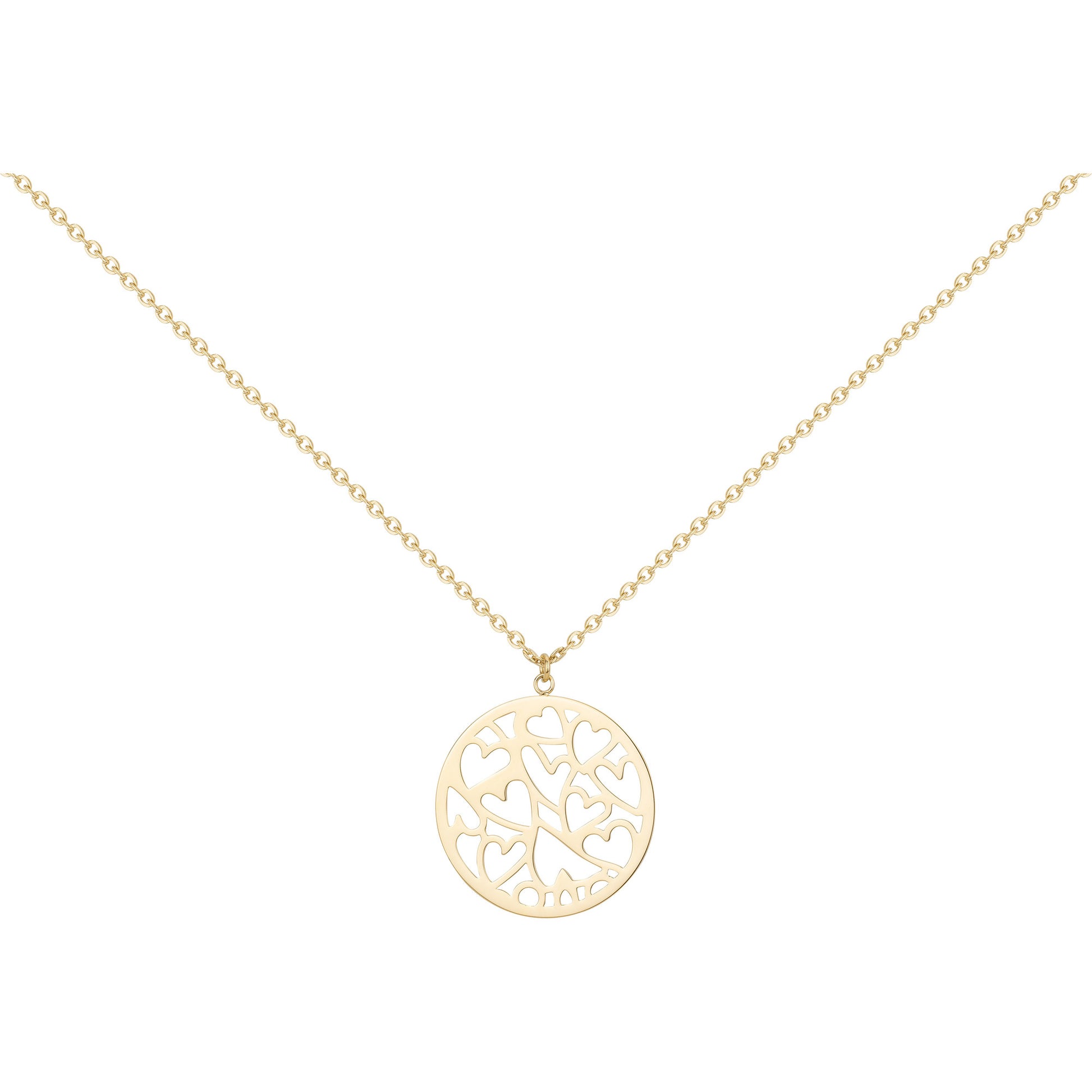 COLLIER - ACIER DORE - COEUR