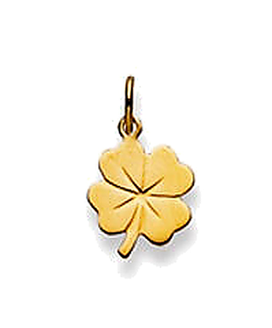 Pendentif femme or 18 carats trèfle porte-bonheur jaune
