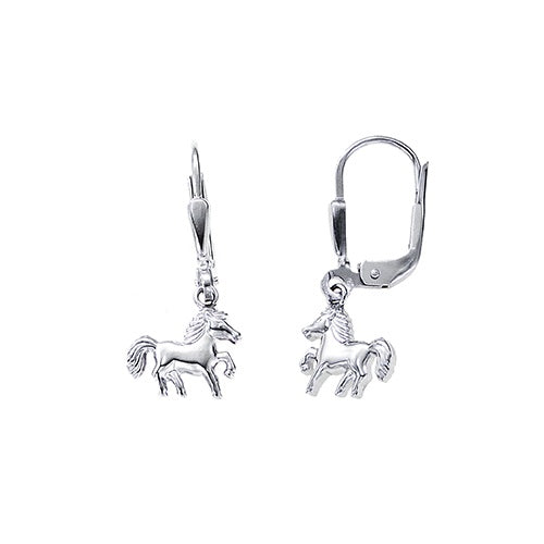 BOUCLES D'OREILLES ARGENT RHODIE - PENDANTE - CHEVAL