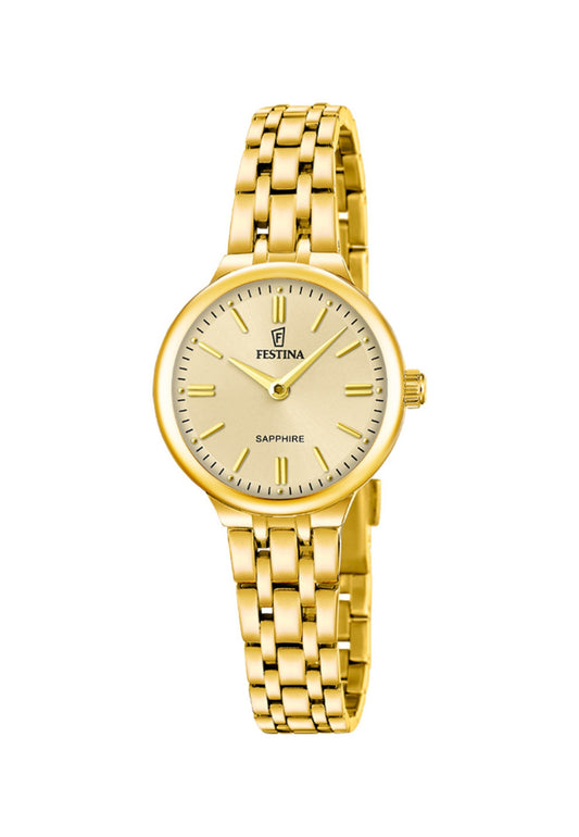 MONTRE MADEMOISELLE DORÉ, BRACELET ACIER INOXYDABLE, FEMME