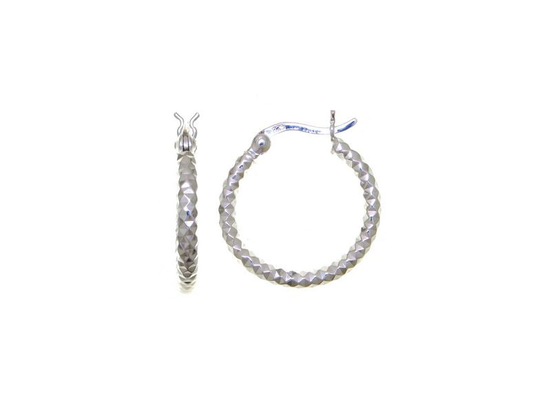 BOUCLES D'OREILLES ARGENT RHODIE - MARTELE