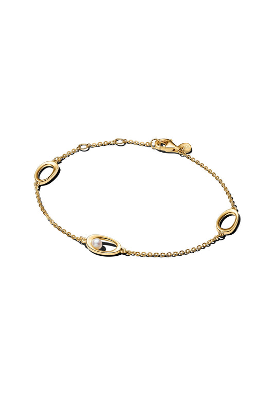 Bracelet en perles de culture d'eau douce ovales et traitées, de forme organique