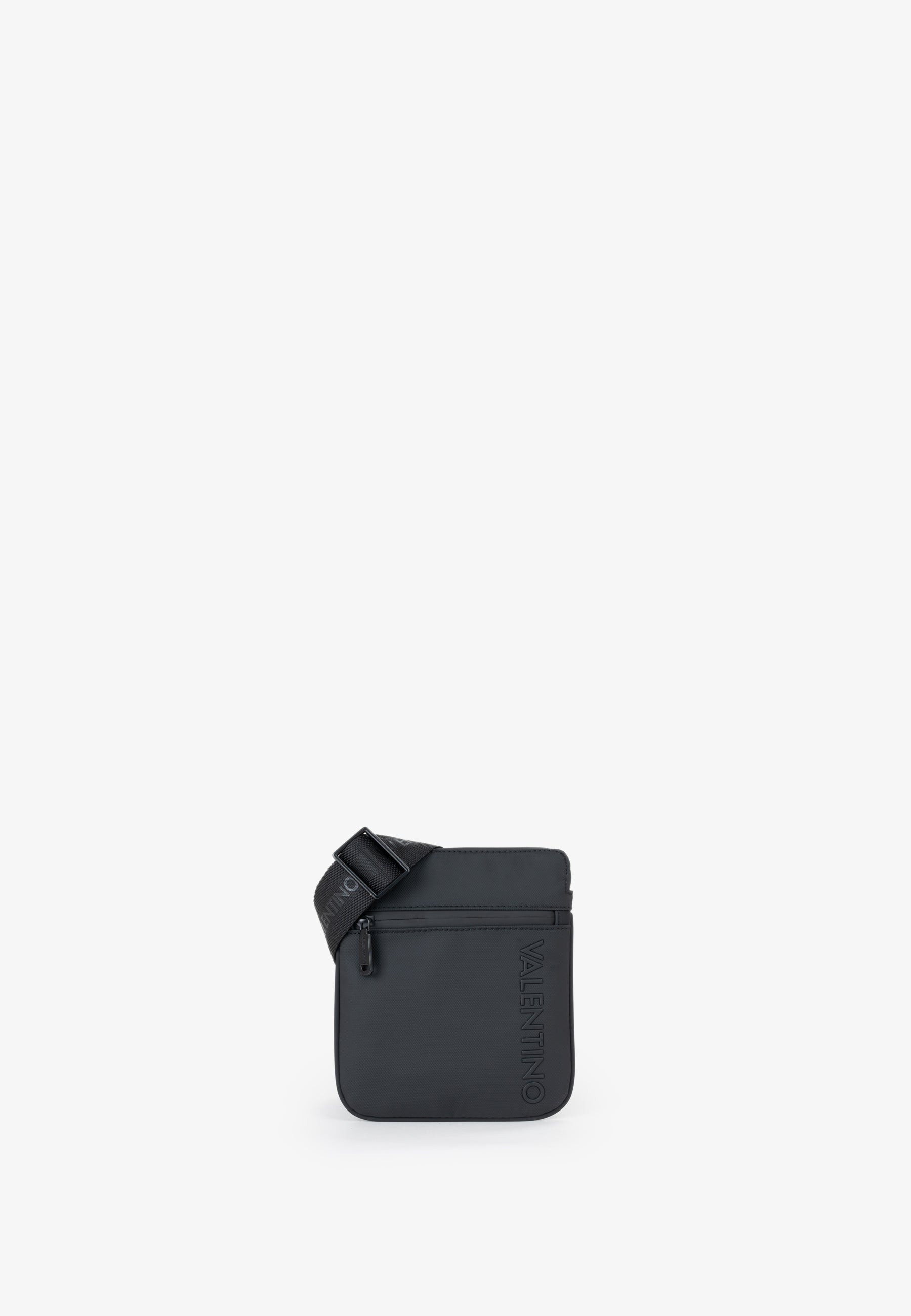 Sac bandoulière homme noir mat zippé compact