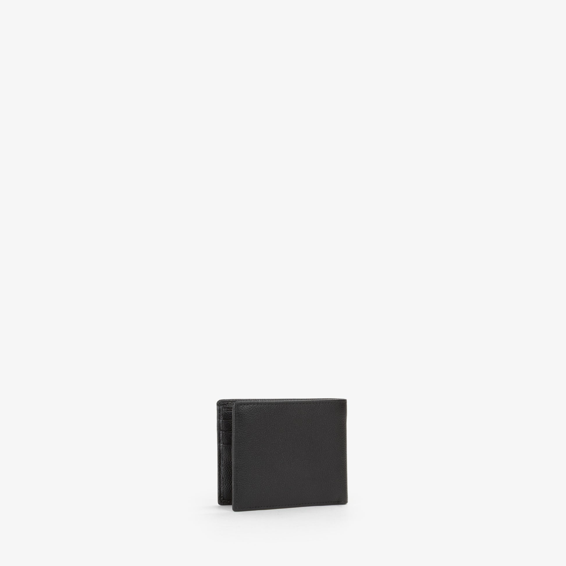 Portefeuille homme cuir grainé noir bifold élégant
