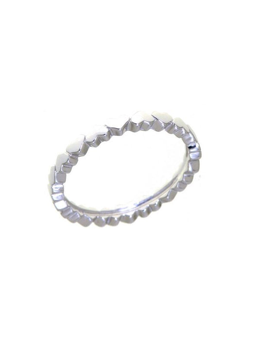 Bague femme argent rhodié motif cœurs continu
