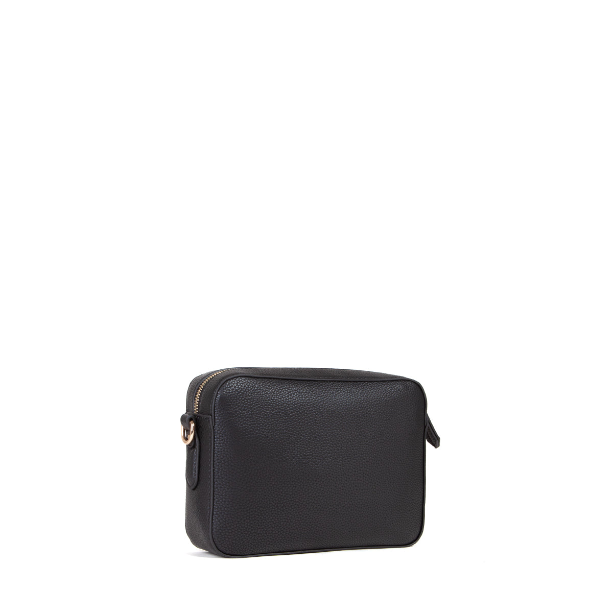Sac bandoulière femme cuir grainé noir zippé