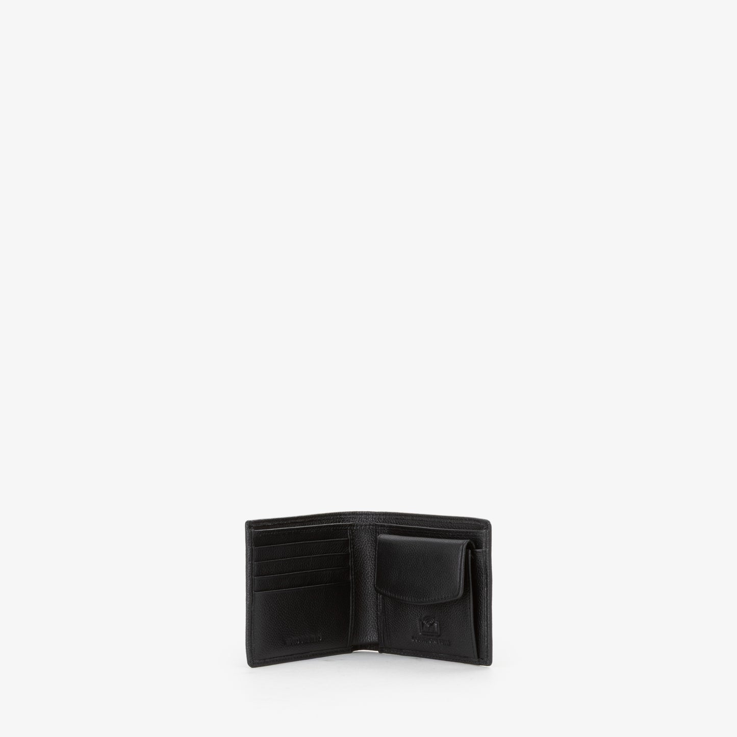 Portefeuille homme cuir grainé noir bi-fold élégant