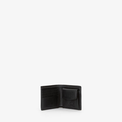 Portefeuille homme cuir grainé noir bi-fold élégant
