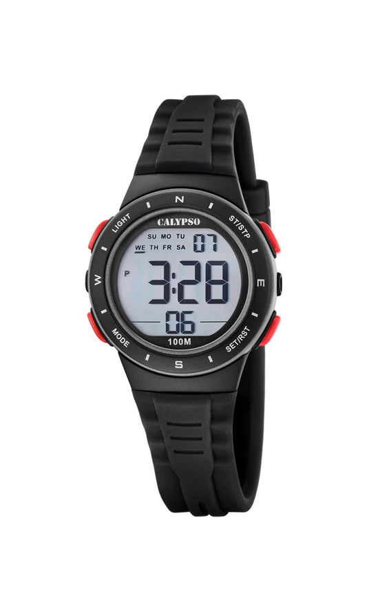 Montre pour unisex. Avec un boîtier plastique équipé d’un bracelet de plastique. Les montres visent à captiver par leur look frais et extraverti, avec des couleurs vives et intenses.