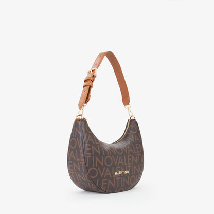 Sac hobo femme monogramme brun camel bandoulière réglable