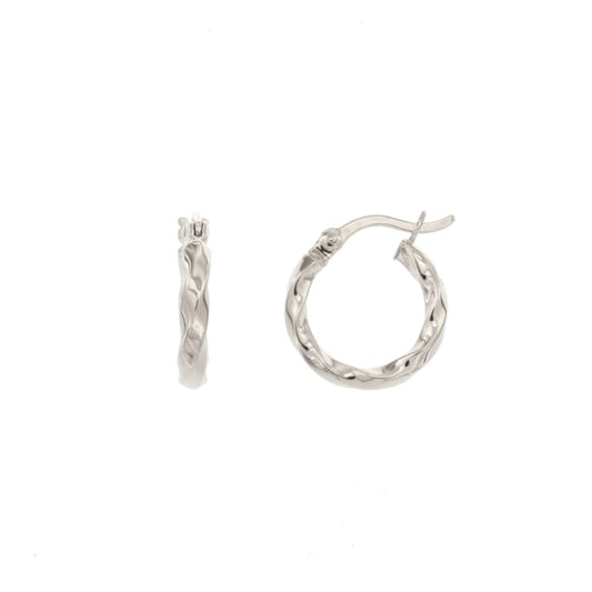 Créoles femme argent rhodié torsadées 15 mm
