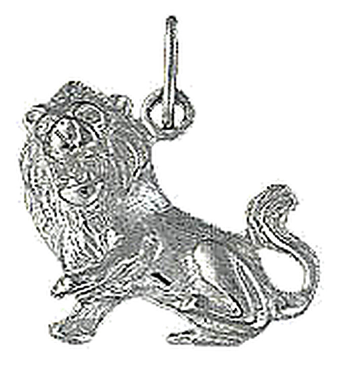 Pendentif argent rhodié signe zodiaque Lion unisexe