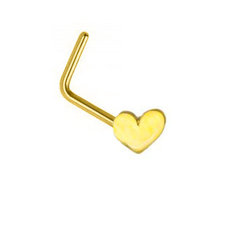 Clou de nez femme or jaune 9 carats motif cœur