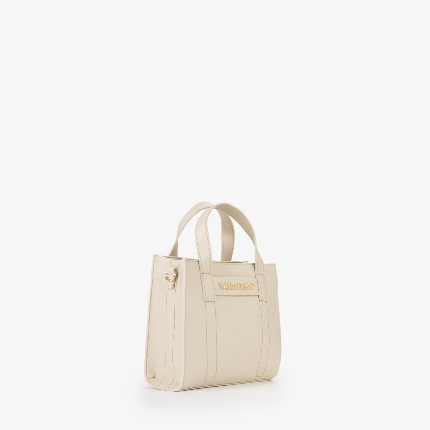 Sac à main femme écru simili cuir logo doré Valentino