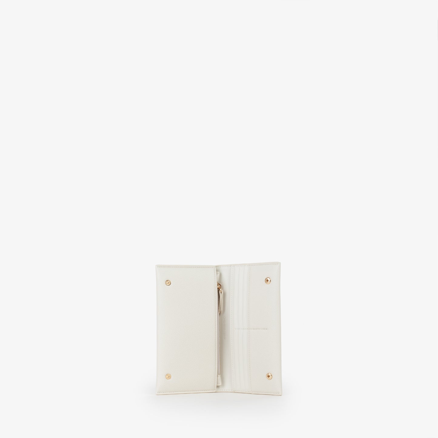 Portefeuille femme écru simili cuir format enveloppe