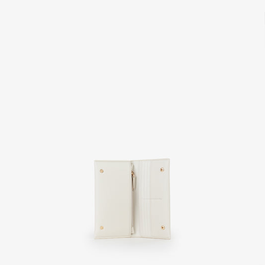 Portefeuille femme écru simili cuir format enveloppe