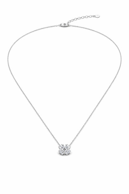 Collier pendentif trèfle porte-bonheur scintillant