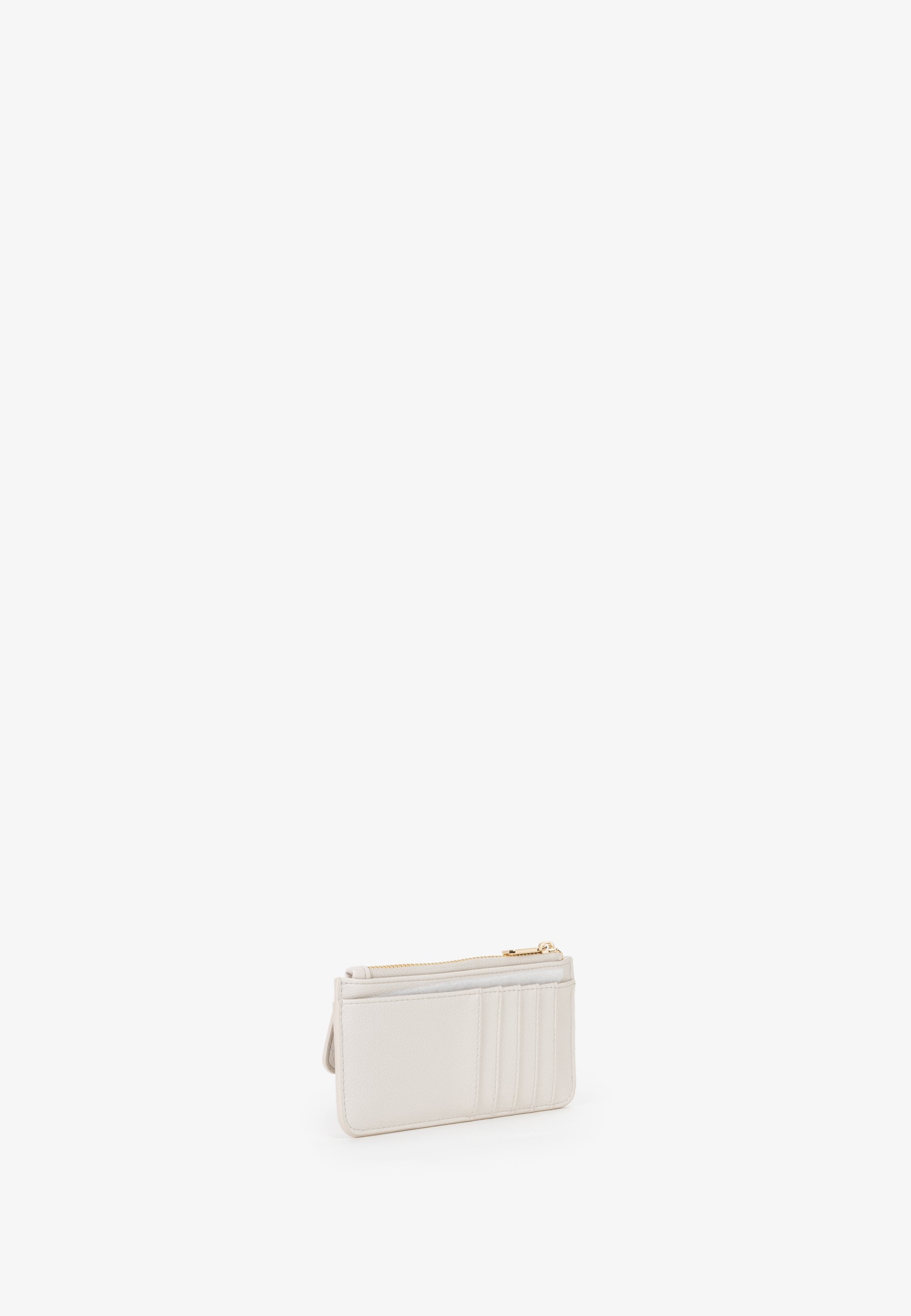 Porte-monnaie femme écru zippé avec porte-cartes intégré
