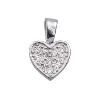 Collier femme argent rhodié pendentif cœur zirconia