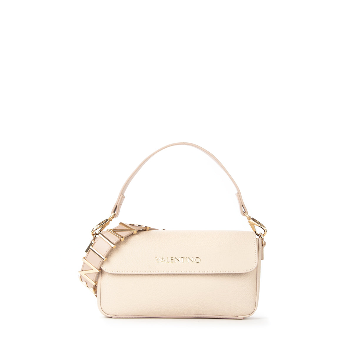 Sac à main femme écru texturé bandoulière dorée