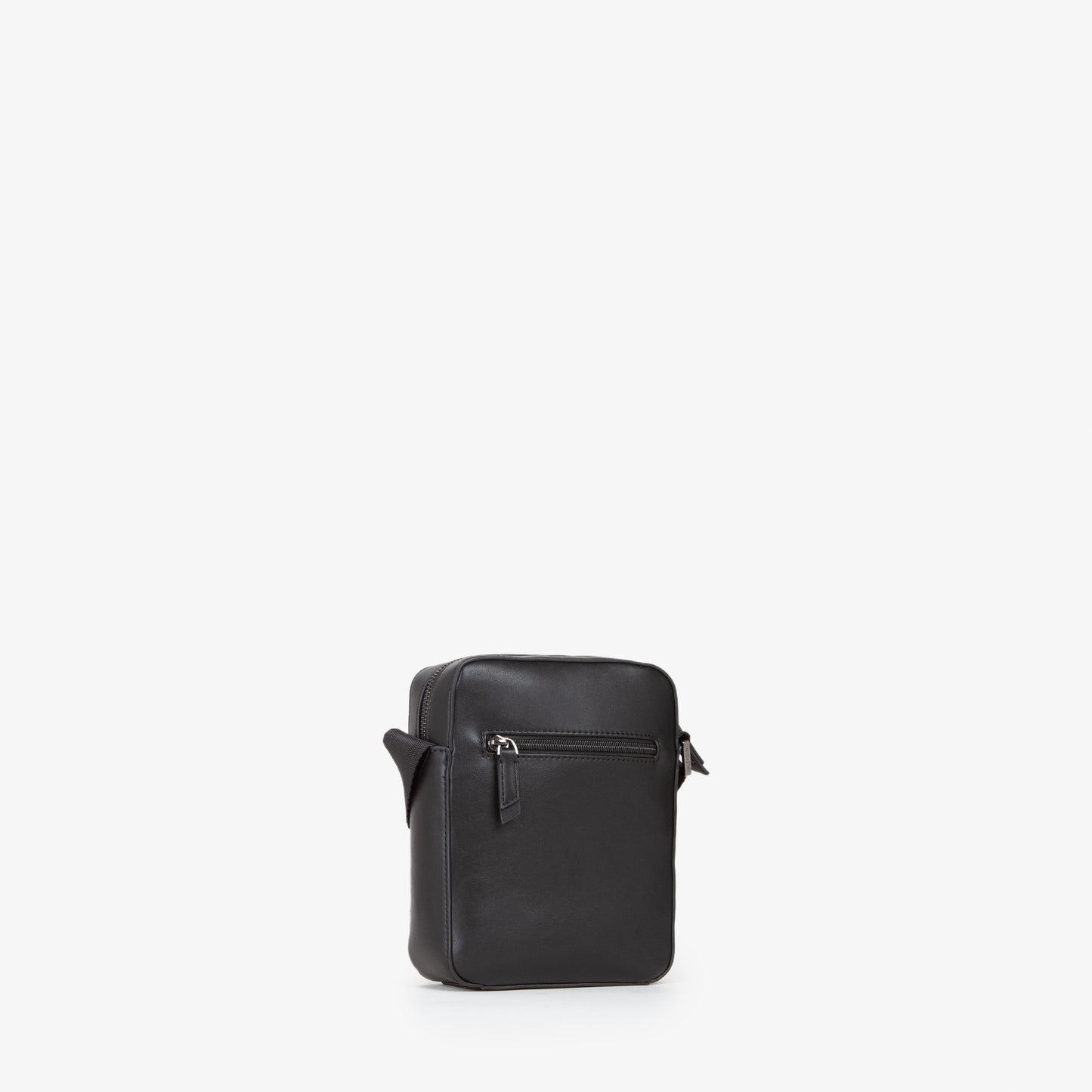 Sac bandoulière homme noir simili cuir zippé