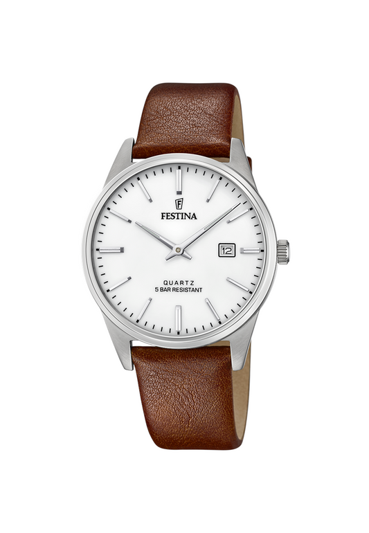 MONTRE GRIS, BRACELET CUIR, HOMME