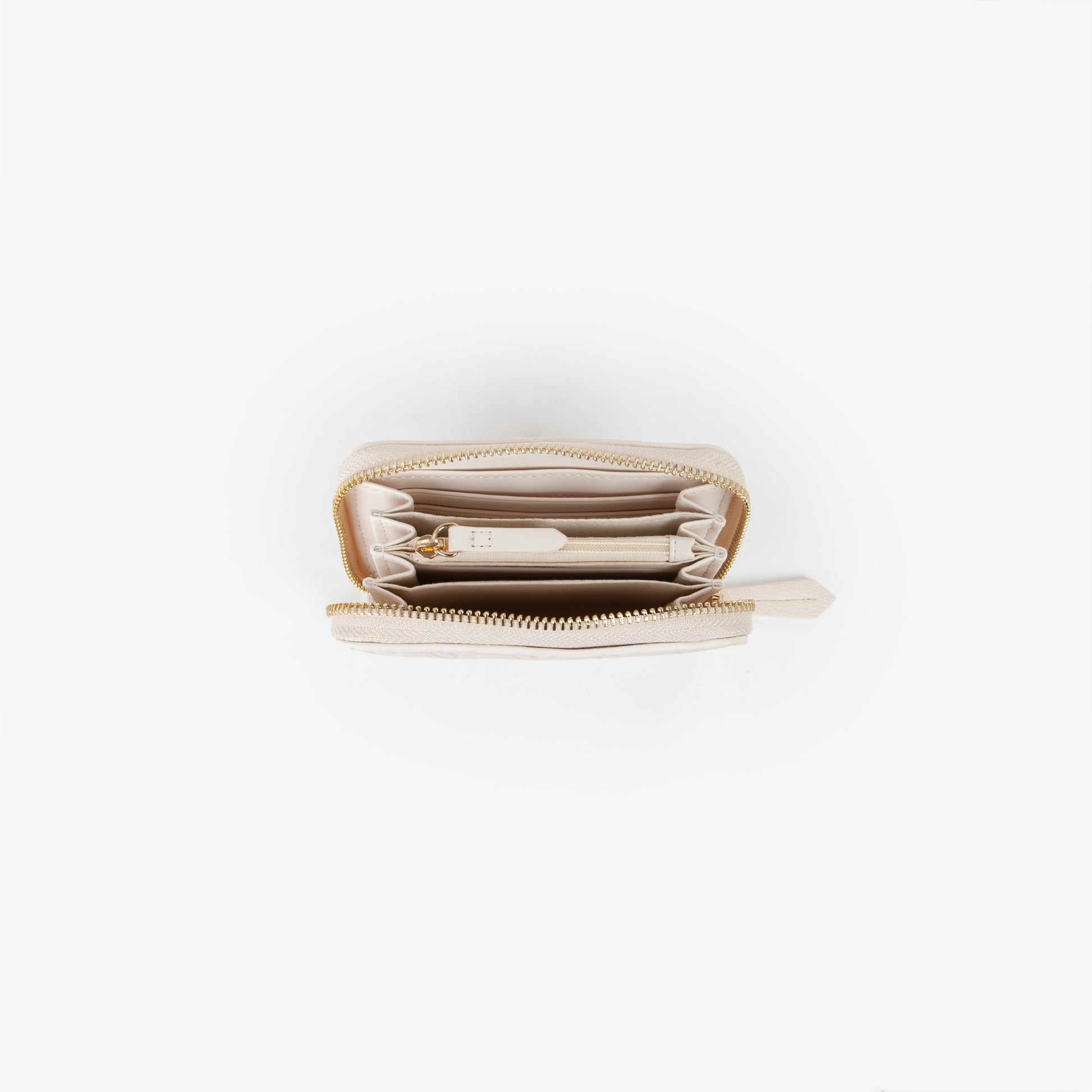 Portemonnaie femme écru monogramme embossé zippé