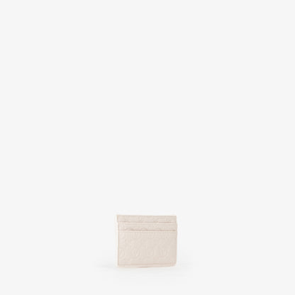 Porte-cartes femme cuir écru embossé monogramme
