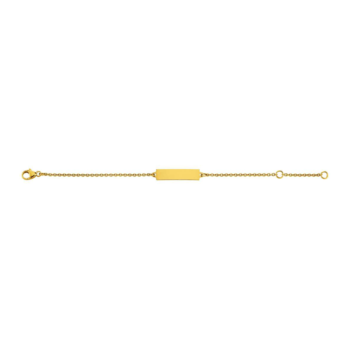Bracelet identité bébé or jaune 18 carats 14 cm