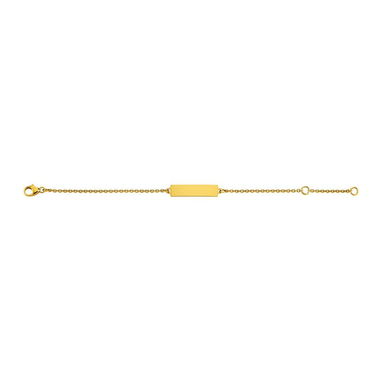 Bracelet identité bébé or jaune 18 carats 14 cm