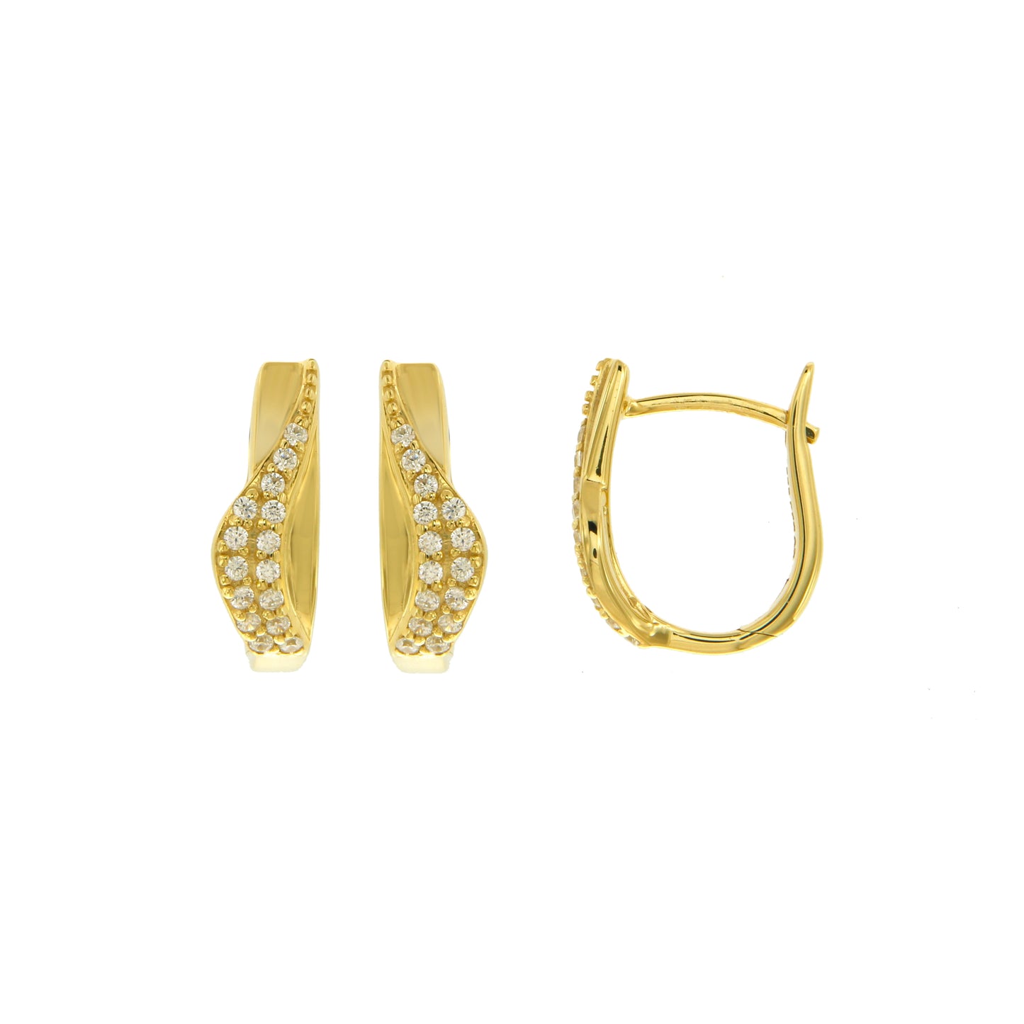 CREOLES ARGENT RHODIE - ARGENT JAUNE - ZIRCONIA