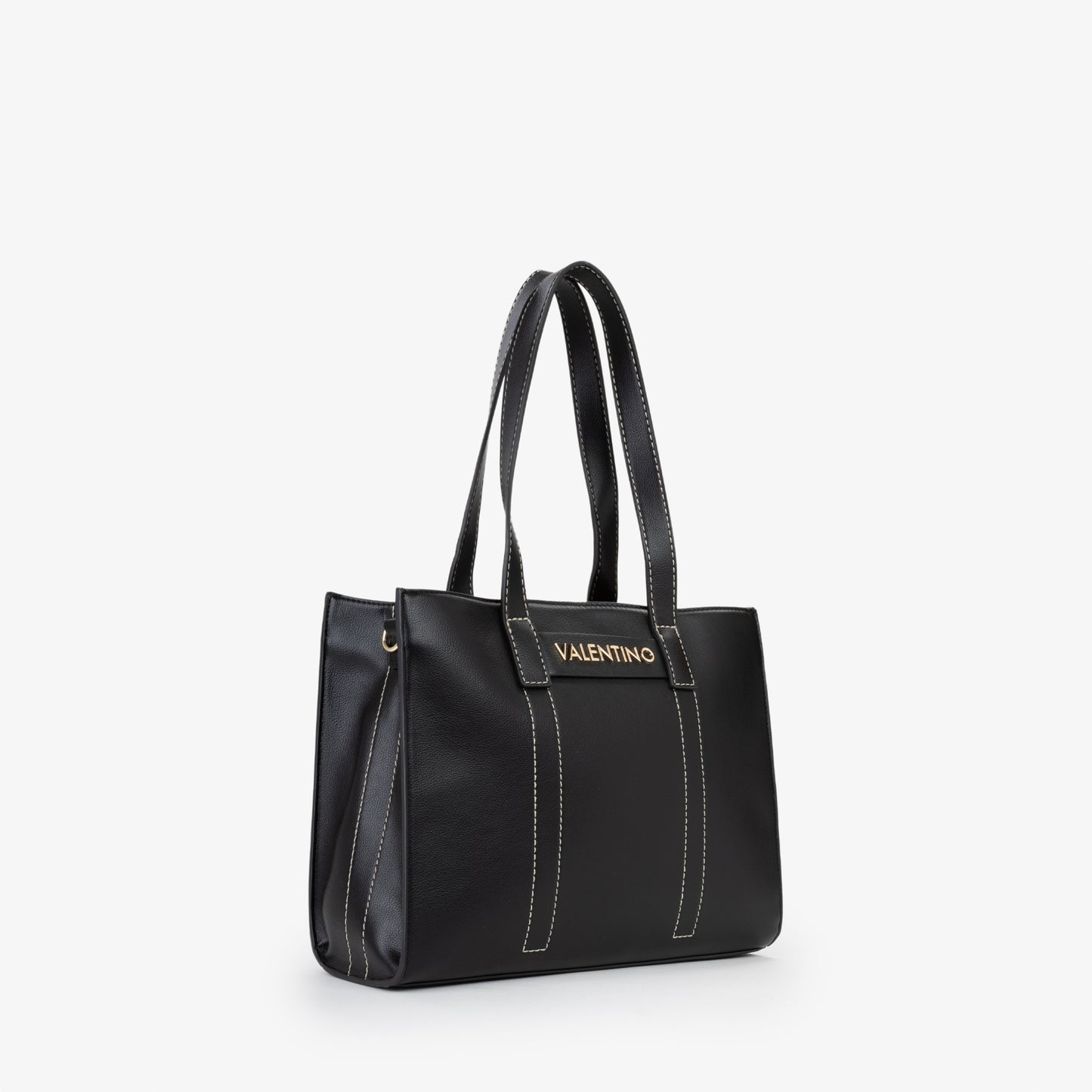 Sac à main femme noir structuré surpiqûres contrastantes