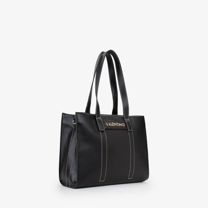 Sac à main femme noir structuré surpiqûres contrastantes