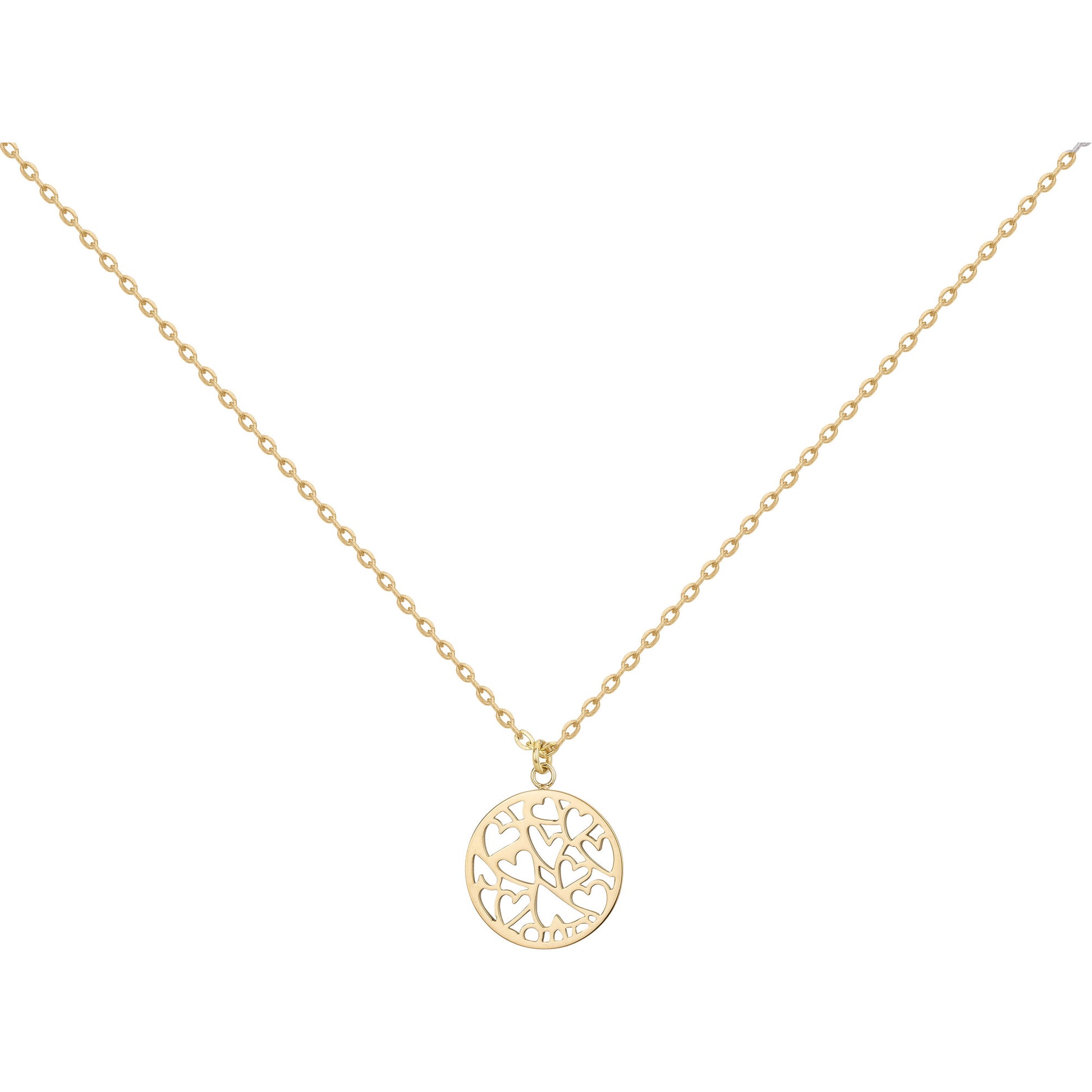 COLLIER - ACIER DORE - COEUR