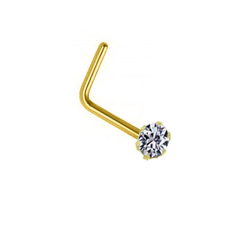 Clou de nez femme or jaune 9 carats zirkonia