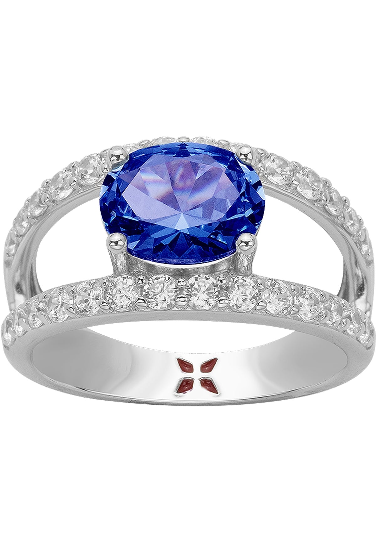 BAGUE ARGENT - ZIRCONIA  - SAPHIR SYNTHETIQUE