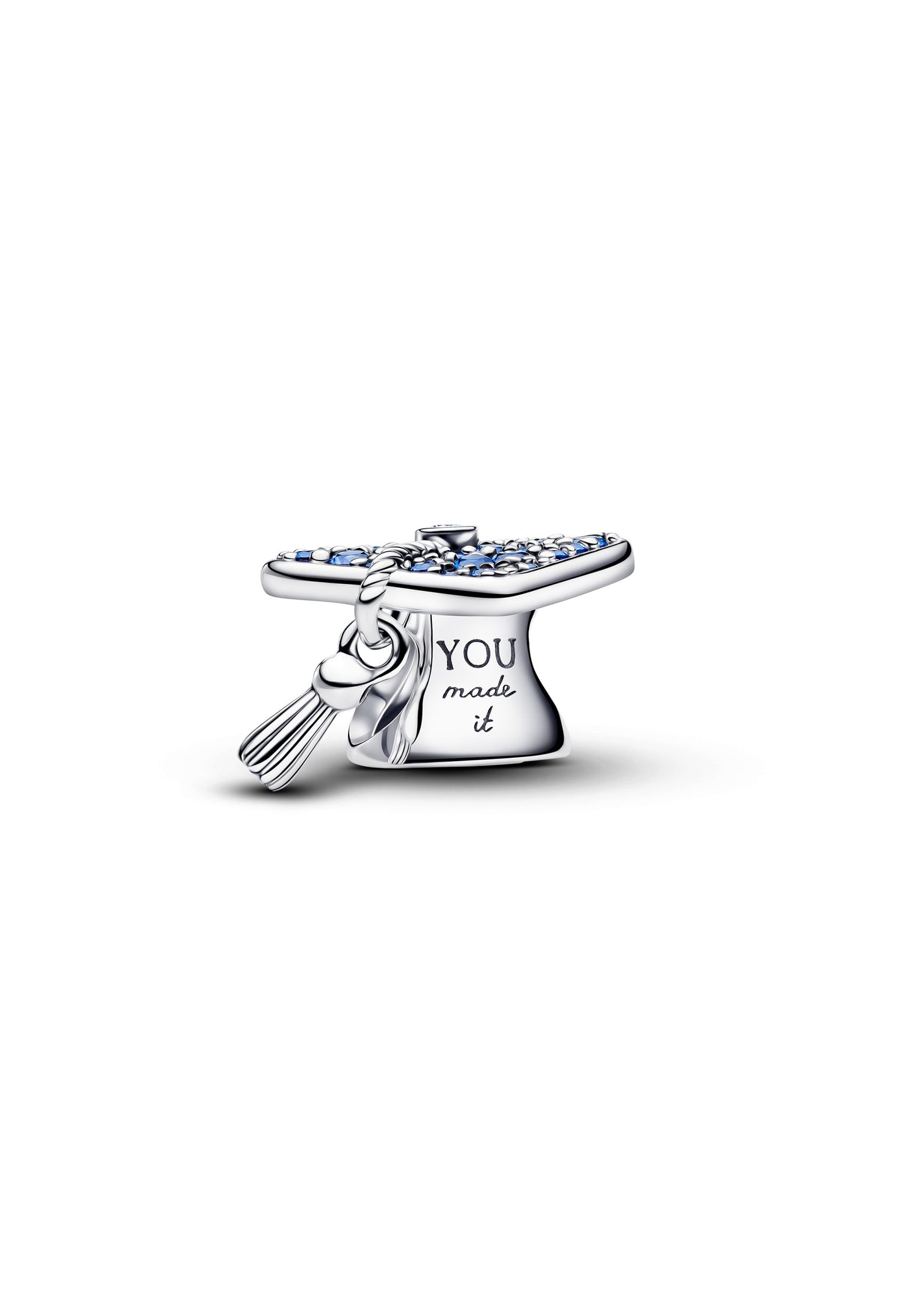 Charm de chapeau de remise de diplôme bleu scintillant 2026