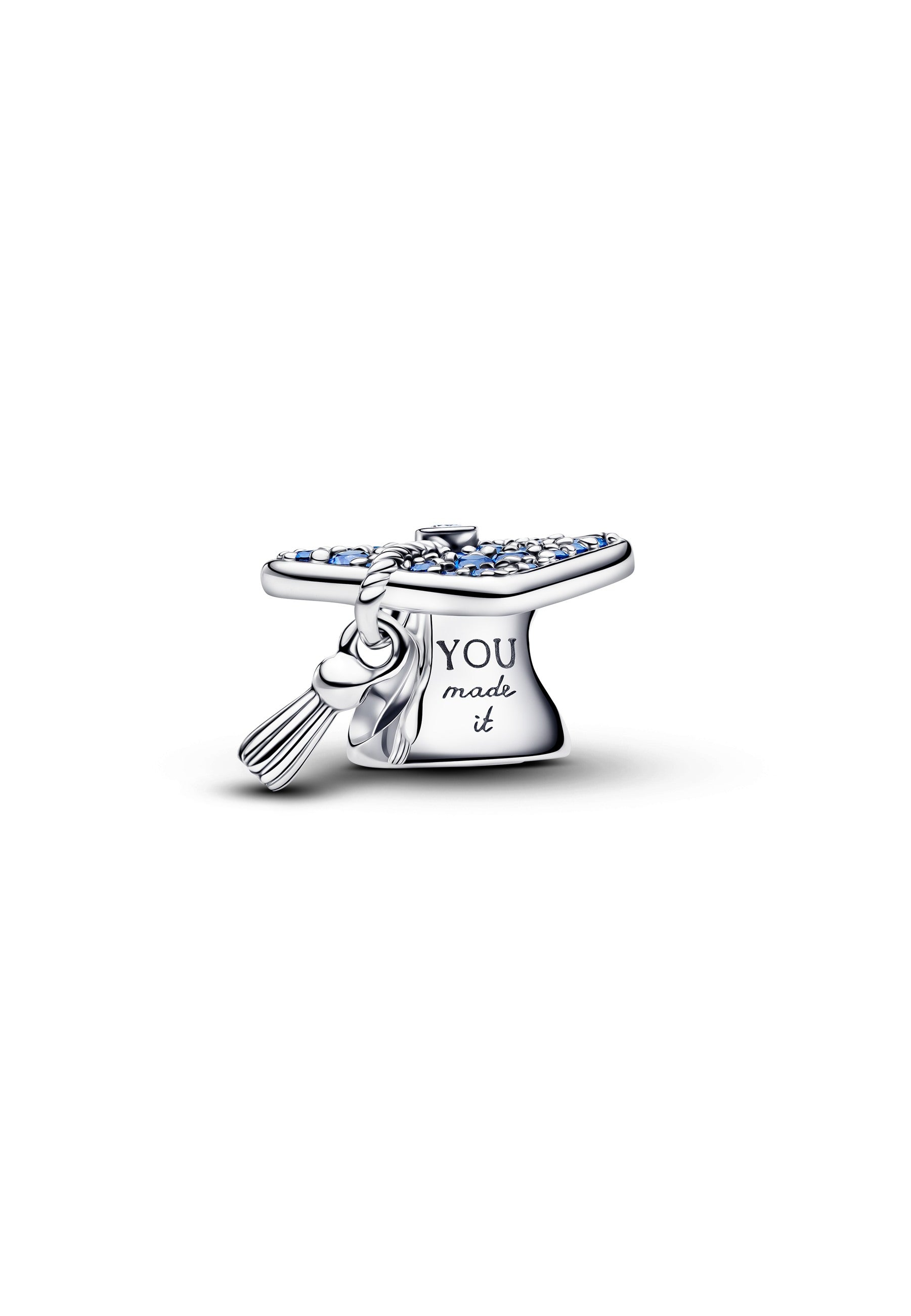 Charm de chapeau de remise de diplôme bleu scintillant 2026