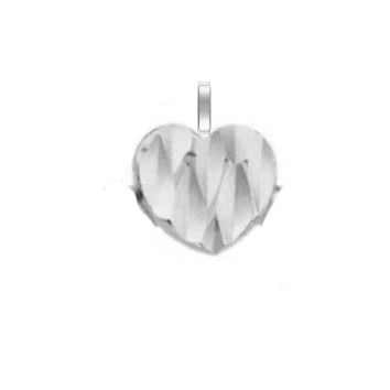 Collier femme argent rhodié pendentif cœur diamanté