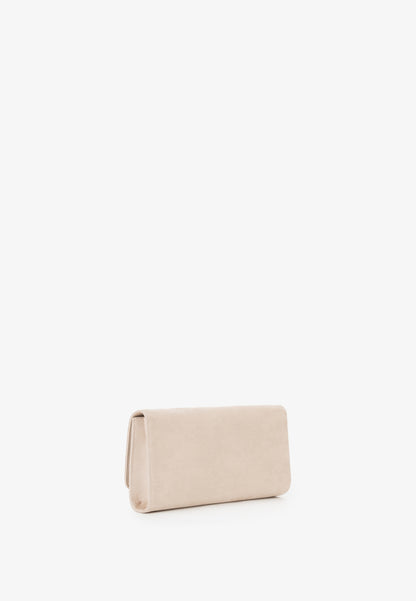 Sac bandoulière femme velours beige chaîne dorée