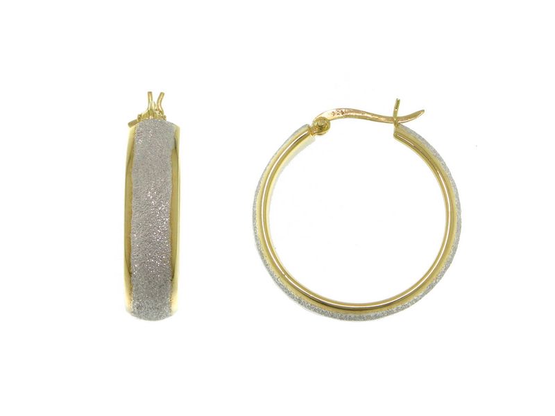 Créoles femme argent 925 rhodié bicolore doré 29 mm