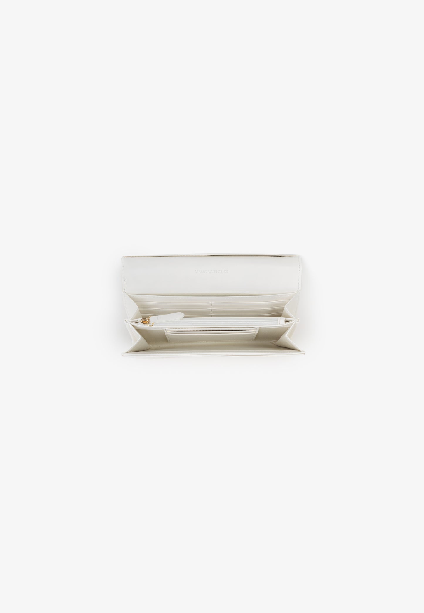 Portemonnaie femme ecru finition lisse Valentino